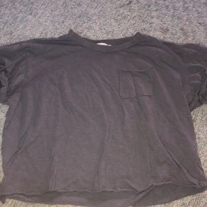 grey cropped t shirt
